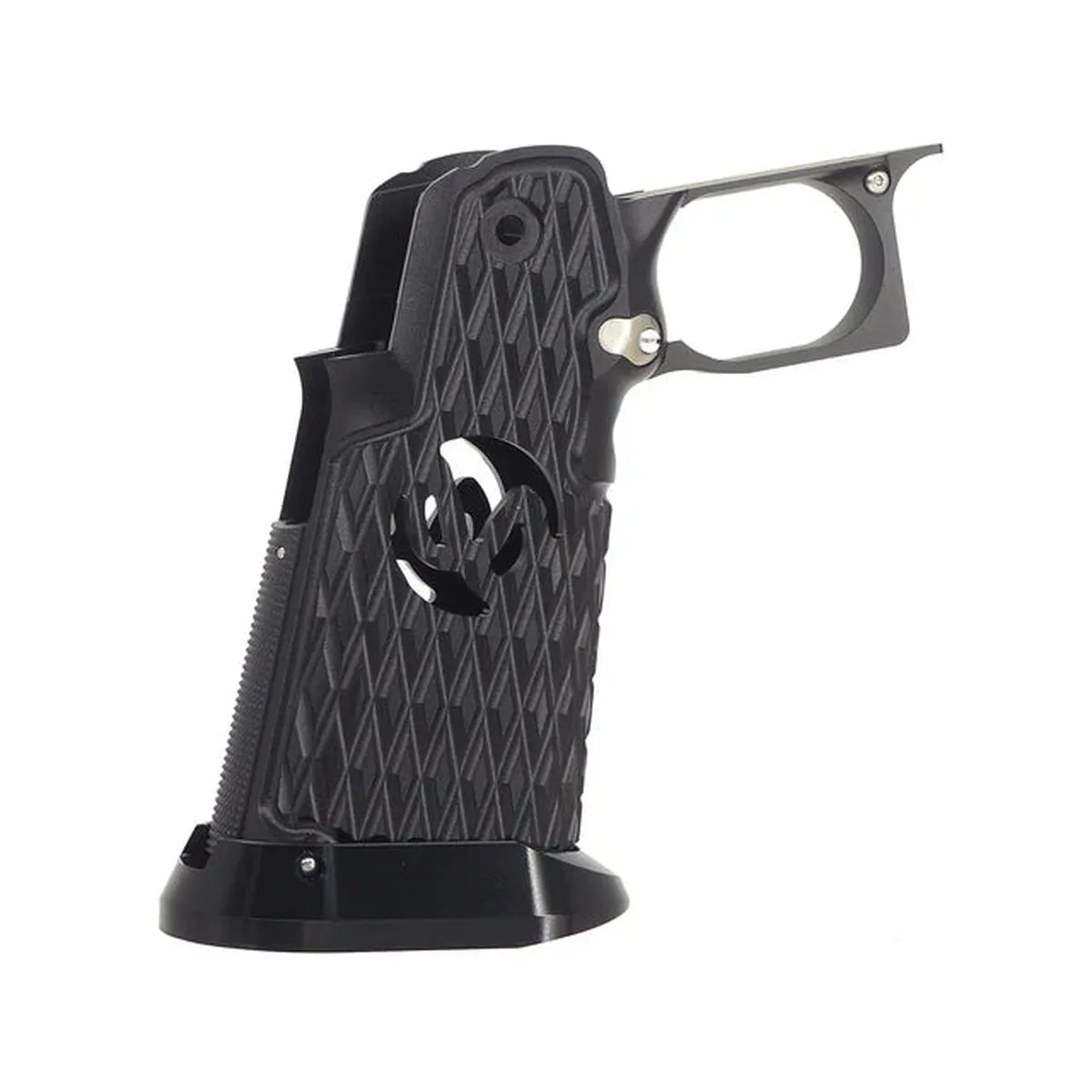 5KU CNC アルミグリップ タイプ.6 マルイ ハイキャパ GBB エアソフトガン用 (5KU-GB-585) - ブラック-AIRSOFT GOGO エアガン・サバゲー用品通販
