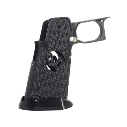 5KU CNC アルミグリップ タイプ.6 マルイ ハイキャパ GBB エアソフトガン用 (5KU-GB-585) - ブラック-AIRSOFT GOGO エアガン・サバゲー用品通販