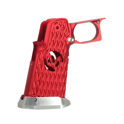 5KU CNC アルミグリップ タイプ.6 マルイ ハイキャパ GBB エアソフトガン用 (5KU-GB-585) - レッド-AIRSOFT GOGO エアガン・サバゲー用品通販