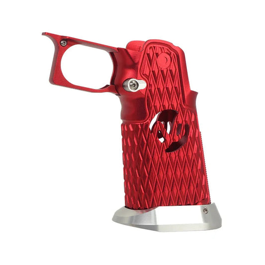 5KU CNC アルミグリップ タイプ.6 マルイ ハイキャパ GBB エアソフトガン用 (5KU-GB-585) - レッド-AIRSOFT GOGO エアガン・サバゲー用品通販