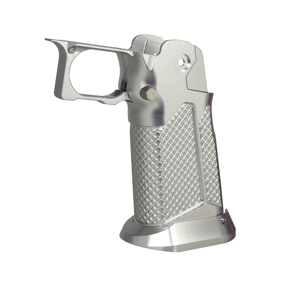 5KU CNC アルミグリップ Type.10 マルイ ハイレイヤー GBB Airsoft用 ( 5KU-GB-603 ) - 銀(ぎん))-AIRSOFT GOGO エアガン・サバゲー用品通販