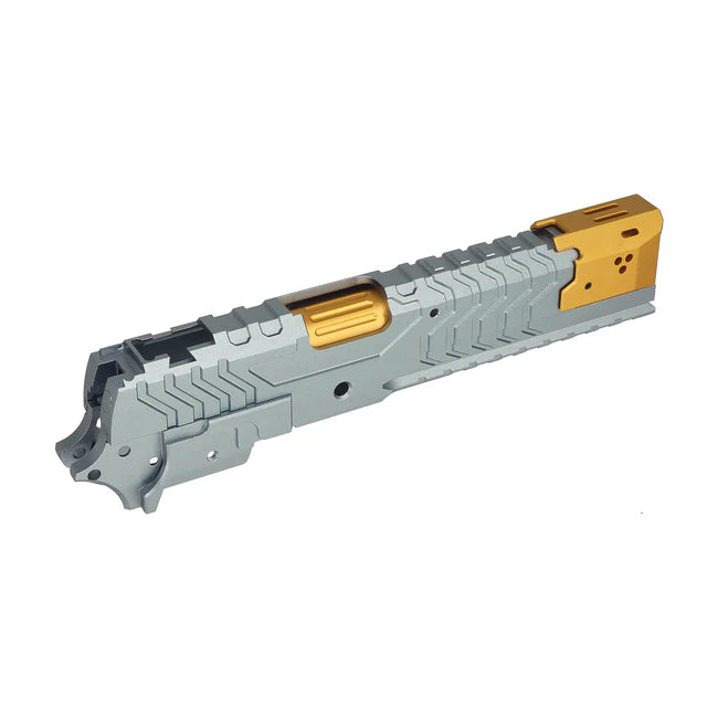 5KU CNC アルミニウム / アルミ マトリックス キット マルイ ハイキャパ GBB エアガン用 (5KU-GB-573) - グレー / 金(きん)-AIRSOFT GOGO エアガン・サバゲー用品通販