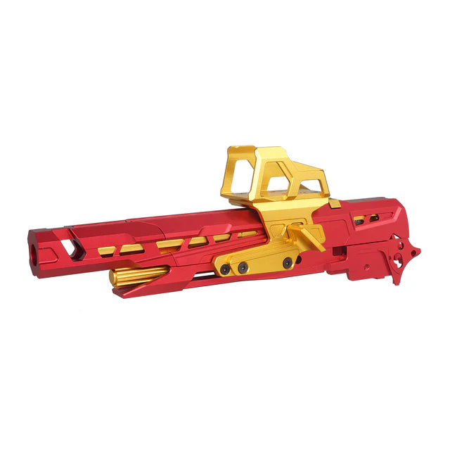 5KU CNC EX-02 フレームキット マルイ ハイキャパ GBB エアガン用 (5KU-GB-592) - 赤/金(きん)-AIRSOFT GOGO エアガン・サバゲー用品通販