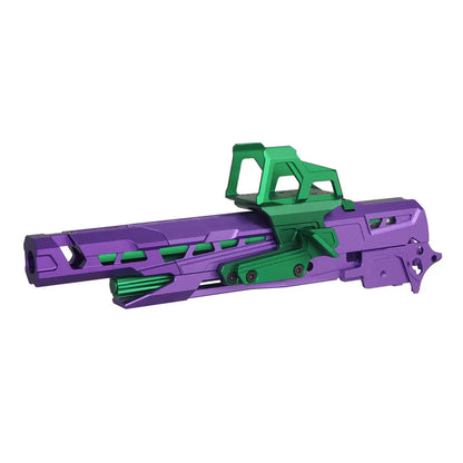 5KU CNC EX-02 フレームキット マルイ ハイキャパ GBB エアガン用 (5KU-GB-592) - 紫 / 緑-AIRSOFT GOGO エアガン・サバゲー用品通販