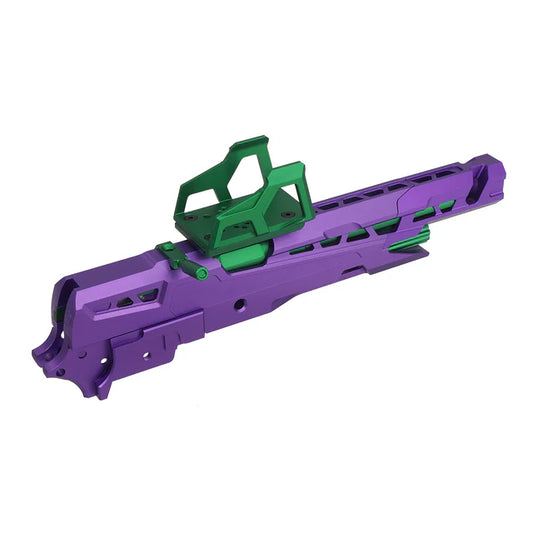 5KU CNC EX-02 フレームキット マルイ ハイキャパ GBB エアガン用 (5KU-GB-592) - 紫 / 緑-AIRSOFT GOGO エアガン・サバゲー用品通販