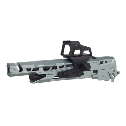 5KU CNC EX-02 フレームキット マルイ ハイキャパ GBB エアガン用 (5KU-GB-592) - グレー / ブラック-AIRSOFT GOGO エアガン・サバゲー用品通販