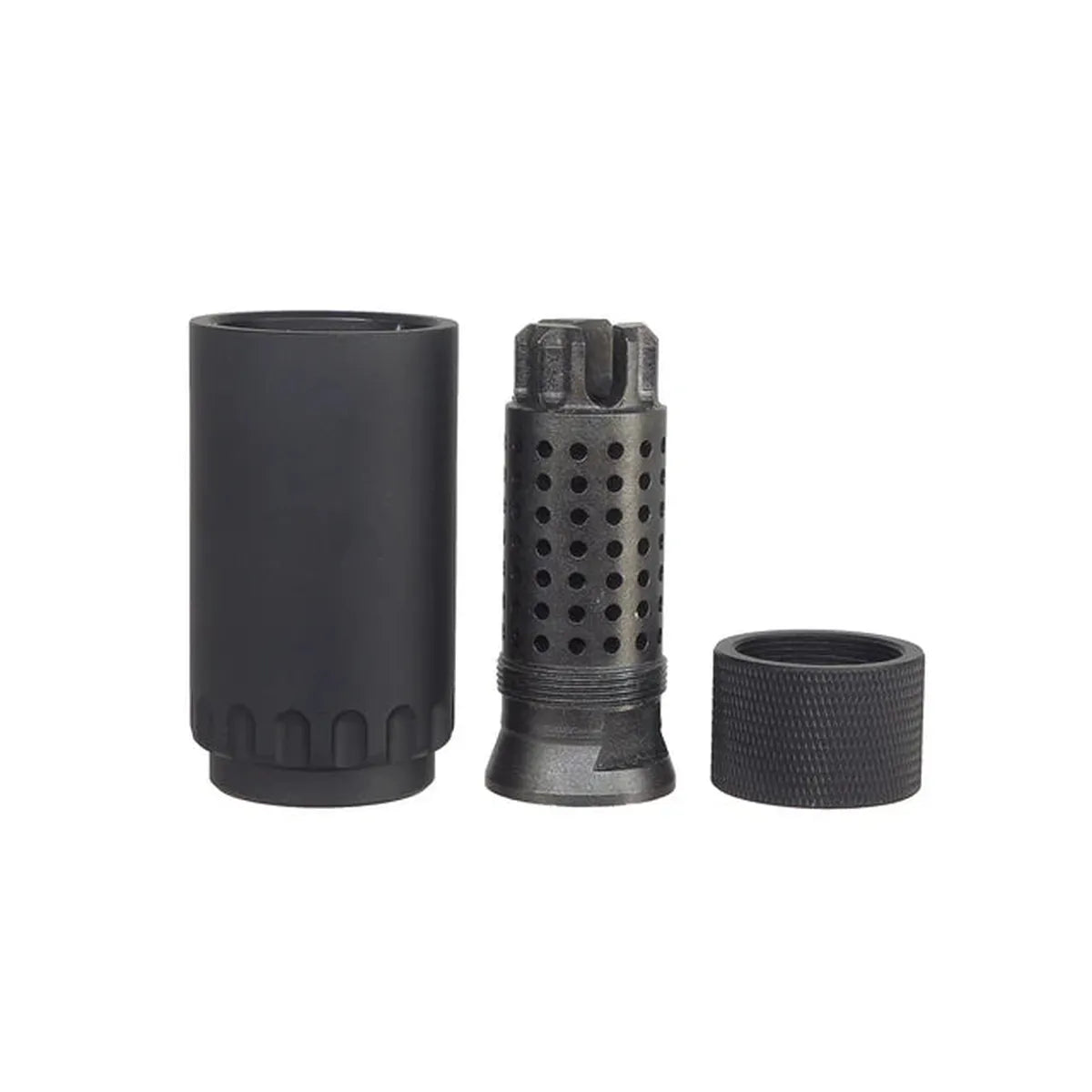 5KU グリフィン テーパーマウント フラッシュコンプ ブラストシールド付き 14mm用 (5KU-198) - ブラック-AIRSOFT GOGO エアガン・サバゲー用品通販