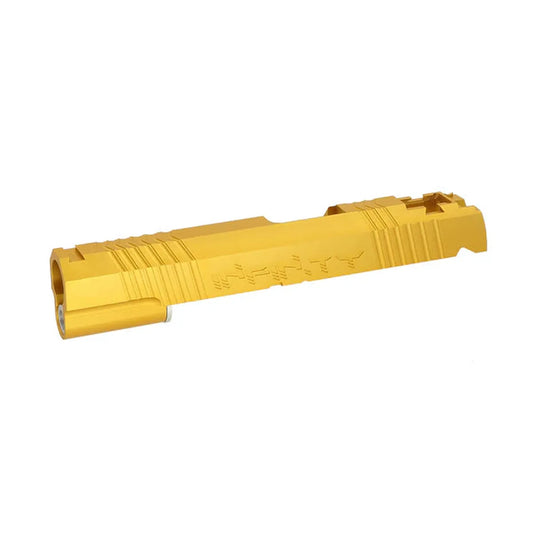 5KU インフィニティ スタイル CNC アルミスライド マルイ ハイキャパ 5.1 エアソフトガン用 (JI-101-GY) - ゴールド-AIRSOFT GOGO エアガン・サバゲー用品通販