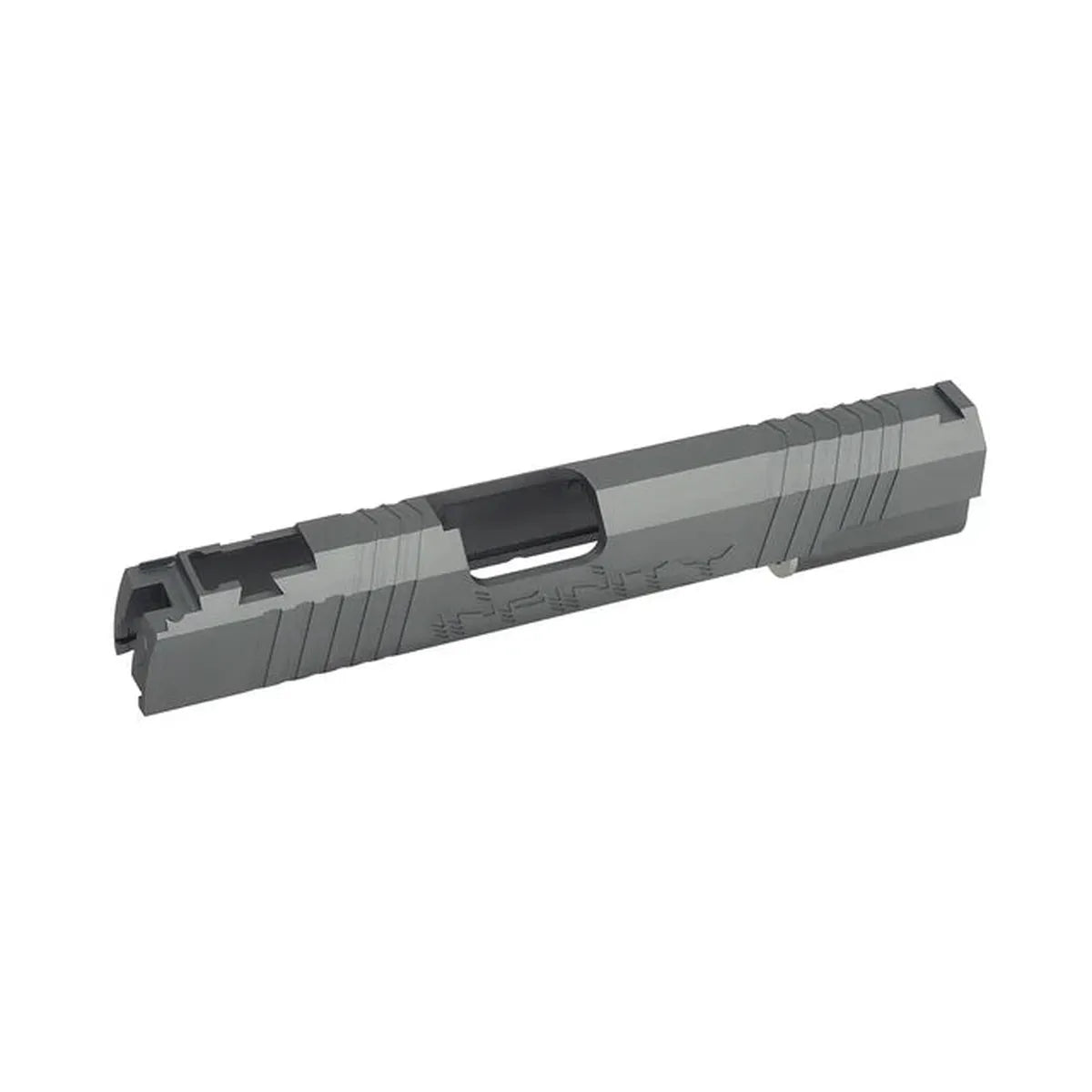 5KU インフィニティ スタイル CNC アルミスライド マルイ ハイキャパ 5.1 エアソフトガン用 (JI-101-GY) - グレー-AIRSOFT GOGO エアガン・サバゲー用品通販