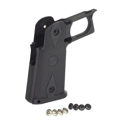 5KU STI スタイル ナイロンポリマーグリップ マルイ ハイキャパ GBB エアソフトピストル用 (5KU-GB-470) - ブラック-AIRSOFT GOGO エアガン・サバゲー用品通販