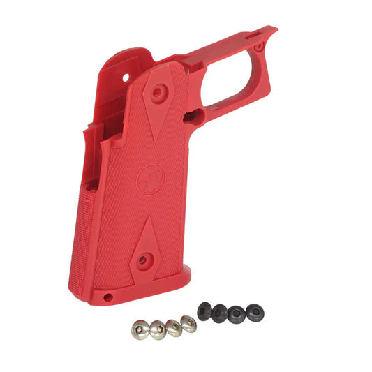 5KU STI スタイル ナイロンポリマーグリップ マルイ ハイキャパ GBB エアソフトピストル用 (5KU-GB-470) - レッド-AIRSOFT GOGO エアガン・サバゲー用品通販