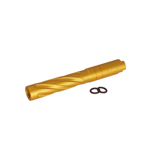5KU Tokyo Marui ハイキャパ 5.1用 アルミ製 竜巻 ハンドガンバレル ( GB-521 ) - 金(きん)-AIRSOFT GOGO エアガン・サバゲー用品通販