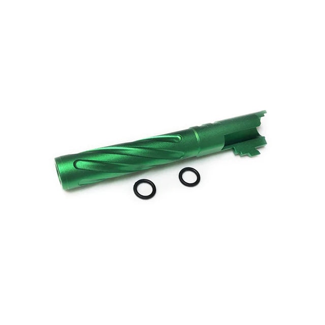5KU Tokyo Marui ハイキャパ 5.1用 アルミ製 竜巻 ハンドガンバレル ( GB-521 ) - 緑-AIRSOFT GOGO エアガン・サバゲー用品通販