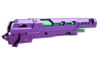 5KU Tokyo Marui ハイキャパ CNC アルミニウム / アルミ EX 01 フレームキット - 紫 w/グリーンバレル-AIRSOFT GOGO エアガン・サバゲー用品通販