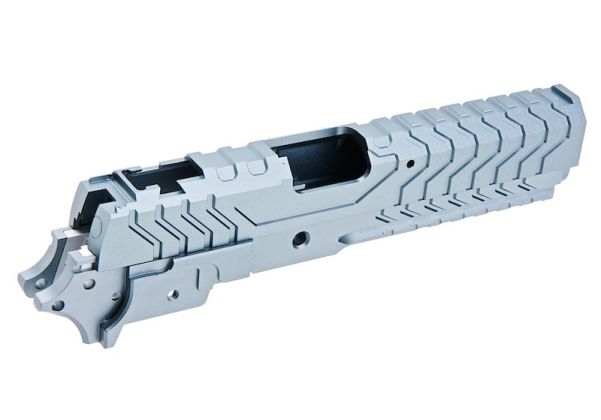 5KU Tokyo Marui ハイキャパ GBB アルミGBBスライド&フレーム(マトリックスタイプ) - グレー-AIRSOFT GOGO エアガン・サバゲー用品通販