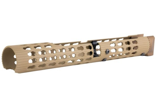 5KU VS-24 アルミニウム / アルミ AK ロングチューブラー ハンドガード CYMA AK AEG エアソフト シリーズ用 - タン-AIRSOFT GOGO エアガン・サバゲー用品通販