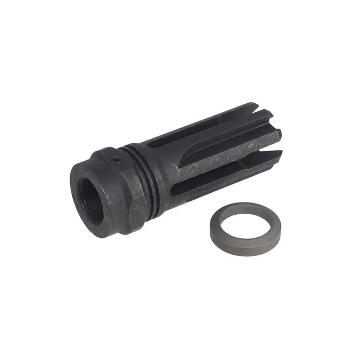 5KU ヴェノムスタイル スチールフラッシュハイダー 14mm用 (5KU-247) - ブラック-AIRSOFT GOGO エアガン・サバゲー用品通販