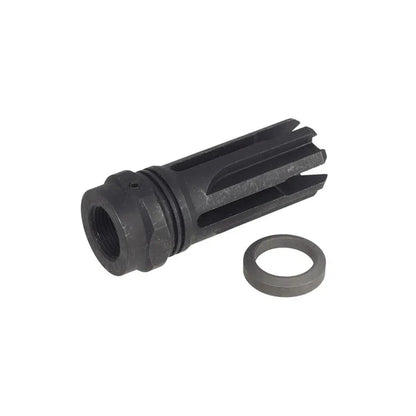 5KU ヴェノムスタイル スチールフラッシュハイダー 14mm用 (5KU-247) - ブラック-AIRSOFT GOGO エアガン・サバゲー用品通販