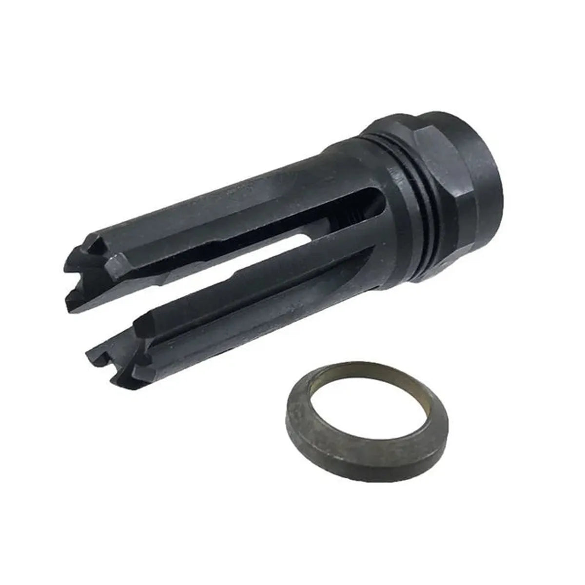 5KU ヴェノムスタイル スチールフラッシュハイダー 14mm用 (5KU-247) - ブラック-AIRSOFT GOGO エアガン・サバゲー用品通販