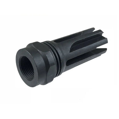 5KU ヴェノムスタイル スチールフラッシュハイダー 14mm用 (5KU-247) - ブラック-AIRSOFT GOGO エアガン・サバゲー用品通販