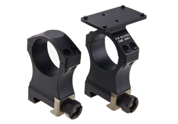 Airsoft Artisan NFスタイル 30mmスコープマウント（マイクロリフレックスサイトマウント付き）（CNCアルミニウム / アルミ、ブラック）