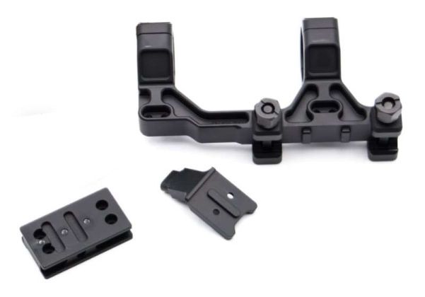 Airsoft Artisan BOスタイル 30mm モジュラースコープマウント ミルスペック 1913レイルシステム用 (T1 / T2アダプターー、ブラック)