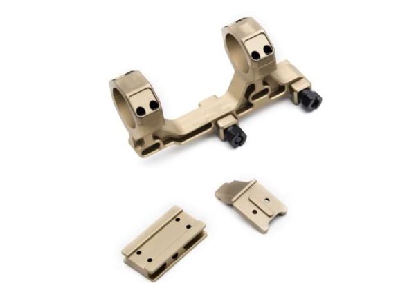 Airsoft Artisan BOスタイル 30mm モジュラースコープマウント ミルスペック 1913 レイルシステム用 (T1 / T2 アダプターー、DE)