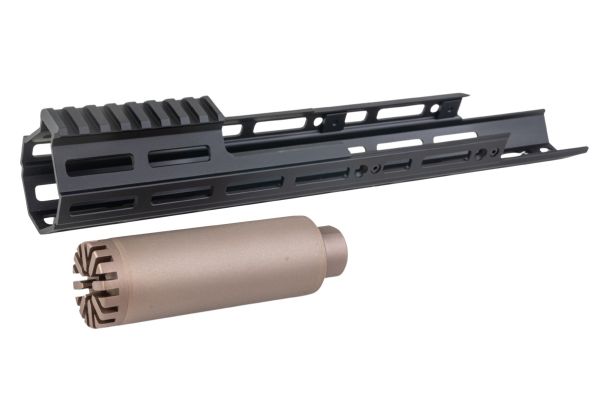 Airsoft Artisan製ロングM-Lokハンドガードレイル（WE/VFC SCAR GBB & AEGシリーズ用） - ブラック