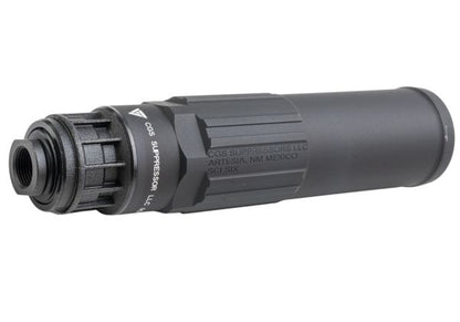 Airsoft Artisan SGI-6スタイル ダミーサプレッサー（PIGフラッシュハイダー付き）- ブラック（14mm逆ネジ）
