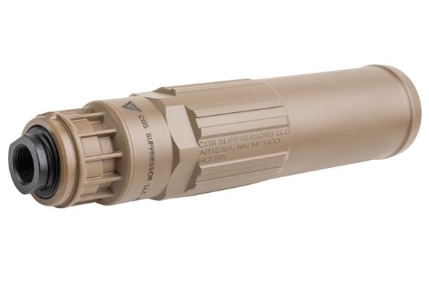 Airsoft Artisan SGI-6スタイル ダミーサプレッサー（PIGフラッシュハイダー付き） - ちゃいろ（14mm逆ネジ）
