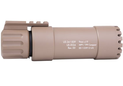 Angry Gun KWA MP9 / KSC TP9 コンパクサプレッサー - トレーサーバージョン (FDE w/ AG トレーサーシステム - フレイムエフェクト)