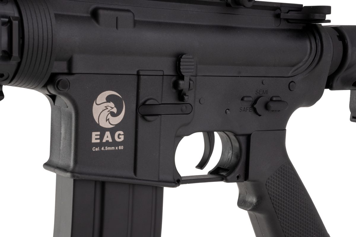 APS M4 CQB スタイル AEG エアソフト ライフル (EDGE II (機械の)メカボックスと MICRO FET を使用) - ブラック (4.5MMBBS)