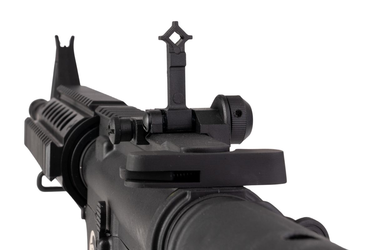 APS M4 CQB スタイル AEG エアソフト ライフル (EDGE II (機械の)メカボックスと MICRO FET を使用) - ブラック (4.5MMBBS)