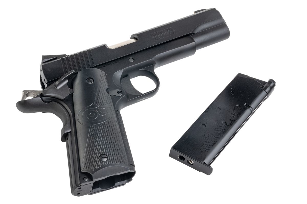 EMG 6mm プロショップ コルトライセンス 1911 コンバットエリートコマンダー GBB エアソフトピストル - BK (アーミー製)