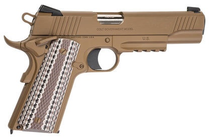 EMGCybergun コルトライセンス 1911 M45A1 GBB エアソフトピストル (T8) - FDE (Army Armament製)
