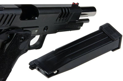 Army Armament HI-CAPA グリーン ガス エアソフトピストル - (BK、スターストリップグリップ付き) (R611-SG)