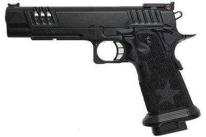 Army Armament HI-CAPA グリーン ガス エアソフトピストル - (BK、スターストリップグリップ付き) (R611-SG)