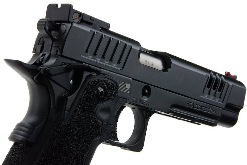 Army Armament HI-CAPA グリーン ガス エアソフトピストル - (BK、スターストリップグリップ付き) (R611-SG)