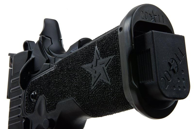 Army Armament HI-CAPA グリーン ガス エアソフトピストル - (BK、スターストリップグリップ付き) (R611-SG)
