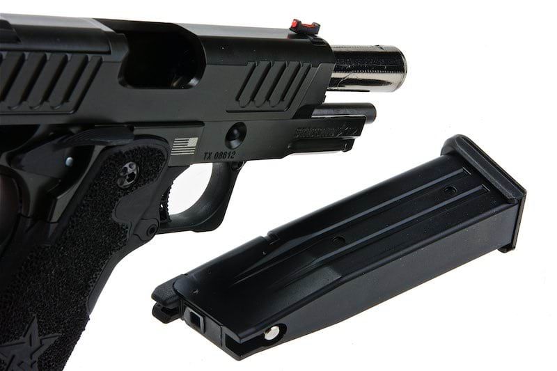 Army Armament RMR HI-CAPA グリーンガス エアソフトピストル - (BK、スターストリップグリップ付き) (R612-SG)