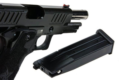 Army Armament RMR HI-CAPA グリーンガス エアソフトピストル - (BK、スターストリップグリップ付き) (R612-SG)