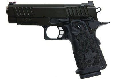 Army Armament RMR HI-CAPA グリーンガス エアソフトピストル - (BK、スターストリップグリップ付き) (R612-SG)