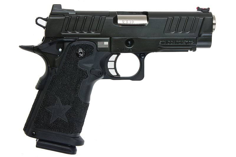 Army Armament RMR HI-CAPA グリーンガス エアソフトピストル - (BK、スターストリップグリップ付き) (R612-SG)