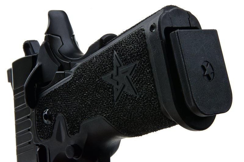 Army Armament RMR HI-CAPA グリーンガス エアソフトピストル - (BK、スターストリップグリップ付き) (R612-SG)