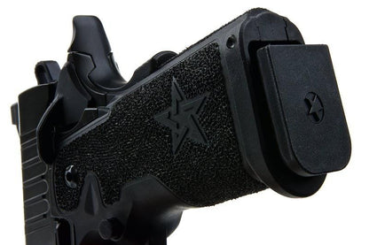 Army Armament RMR HI-CAPA グリーンガス エアソフトピストル - (BK、スターストリップグリップ付き) (R612-SG)