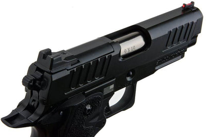 Army Armament RMR HI-CAPA グリーンガス エアソフトピストル - (BK、スターストリップグリップ付き) (R612-SG)