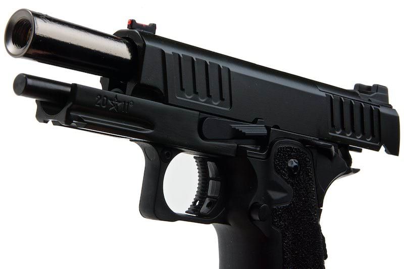 Army Armament RMR HI-CAPA グリーンガス エアソフトピストル - (BK、スターストリップグリップ付き) (R612-SG)