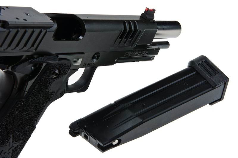 Army Armament RMR HI-CAPA グリーンガス エアソフトピストル - (BK、スターストリップグリップ付き) (R613-SG)