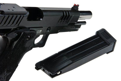 Army Armament RMR HI-CAPA グリーンガス エアソフトピストル - (BK、スターストリップグリップ付き) (R613-SG)