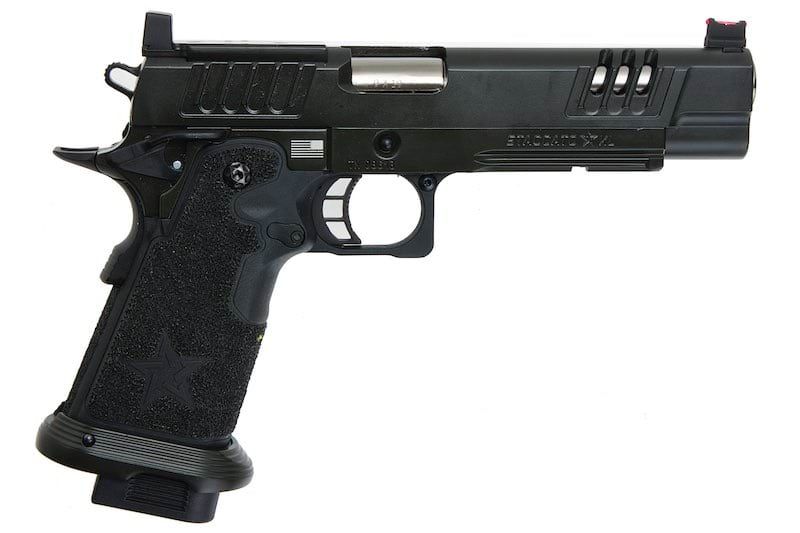 Army Armament RMR HI-CAPA グリーンガス エアソフトピストル - (BK、スターストリップグリップ付き) (R613-SG)